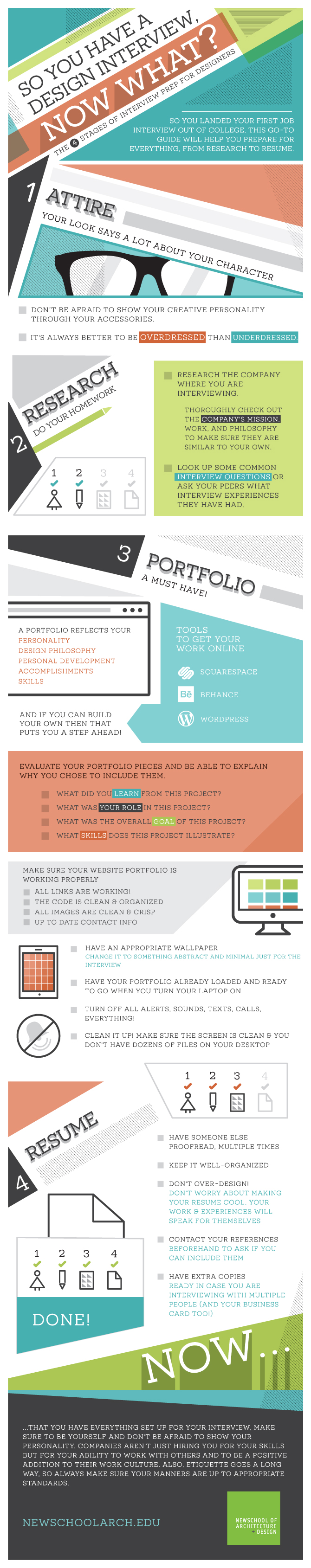 4 Stages of Interview Prep for Designers Infographic
