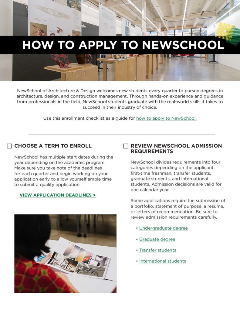 Learn how to apply to NewSchool.