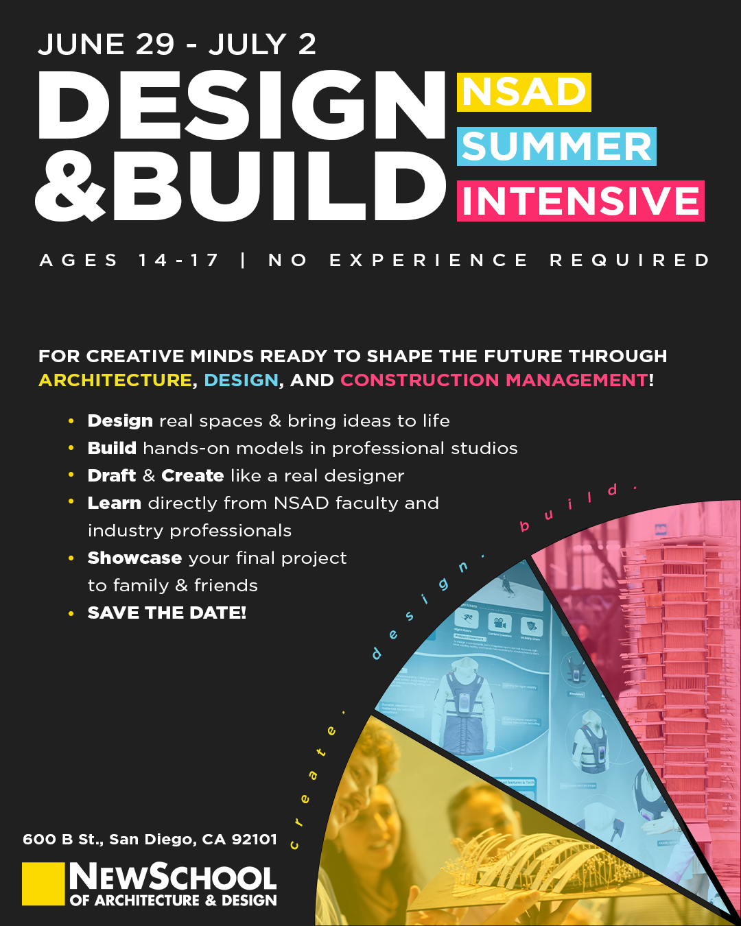 NewSchool Design & Build Summer Intensive 2026 Flyer