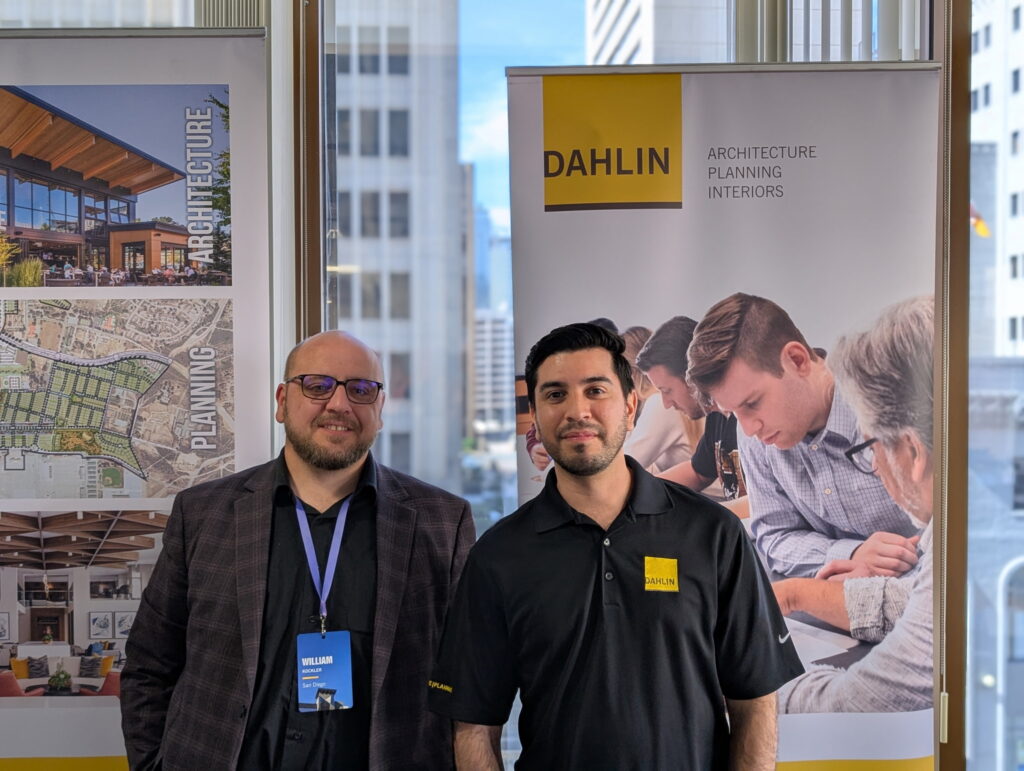 NewSchool alums representing Dahlin at NSAD's 2026 Career Fair