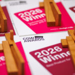 close up of the design awards trophies. Photograph by Sam Frost ©2026
